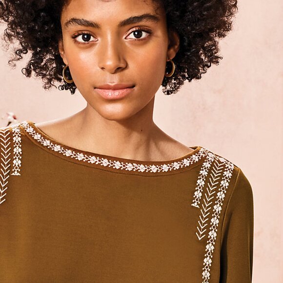 Garnet Hill ~ Embroidered Pocket-Detail Knit Boho Dress in size XL - Picture 14 of 14